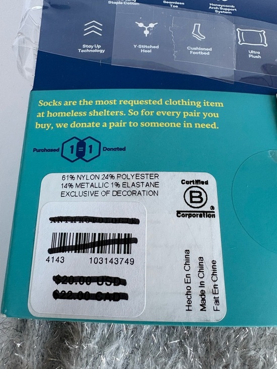 NWT Bombas Women's Fuzzy Socks Size Medium - Picture 10 of 13